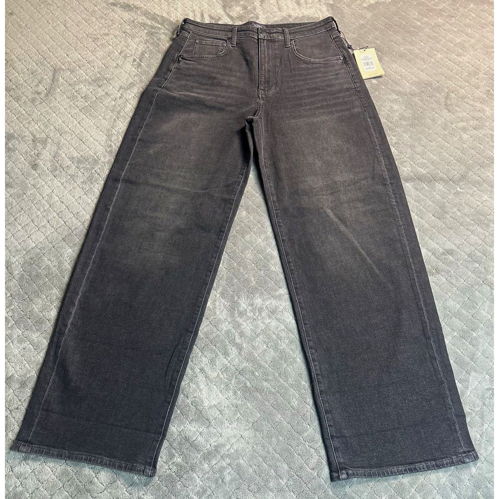 NYDJ Renee Baggy Wide Leg Jeans Women's Size 4 Black High Rise NWT